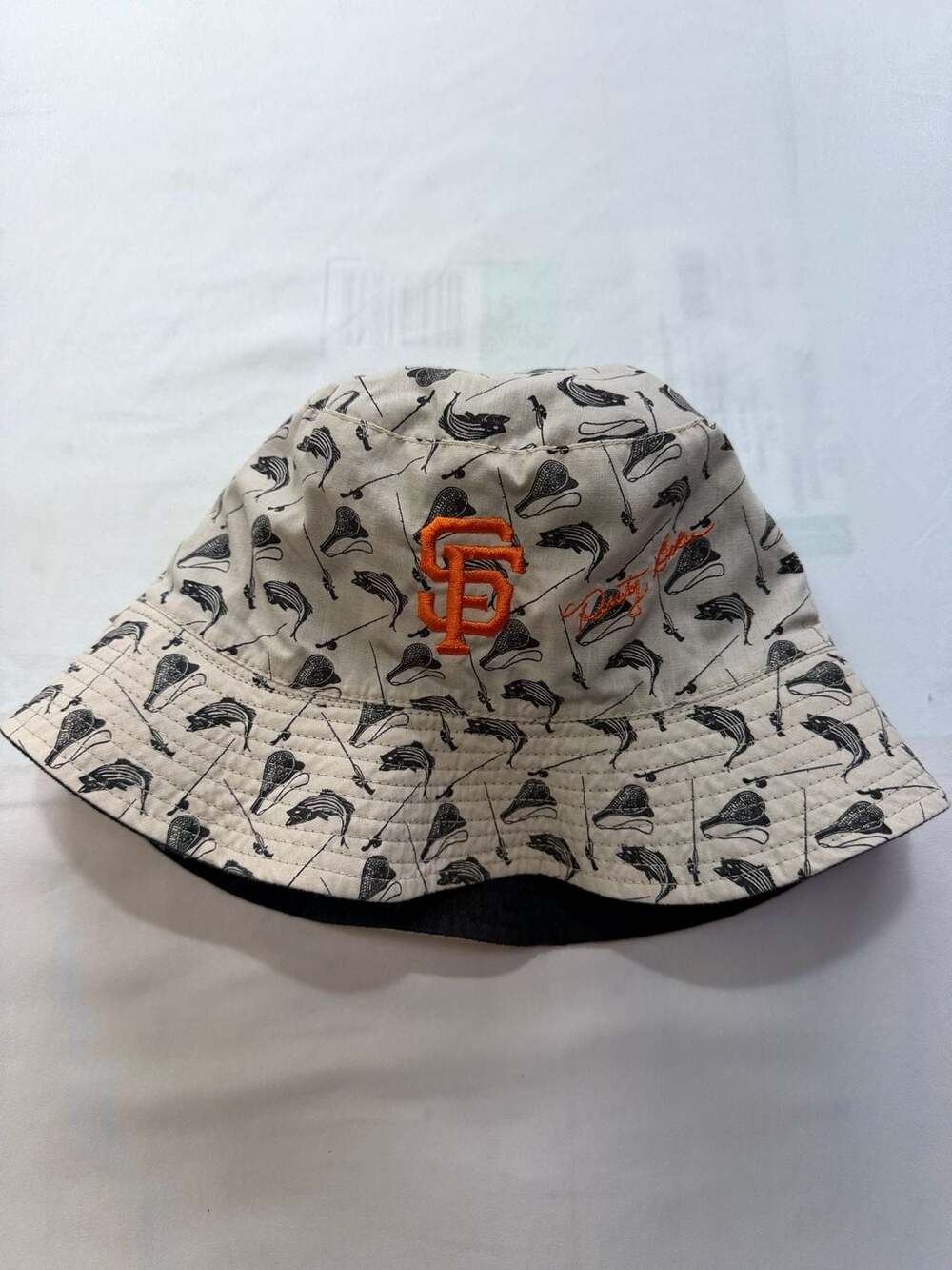 Vintage San Francisco Giants Dusty Baker Fishing Reversible Bucket Hat